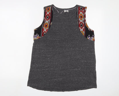 Womens UK Size L Pull&Bear Grey Basic Tank