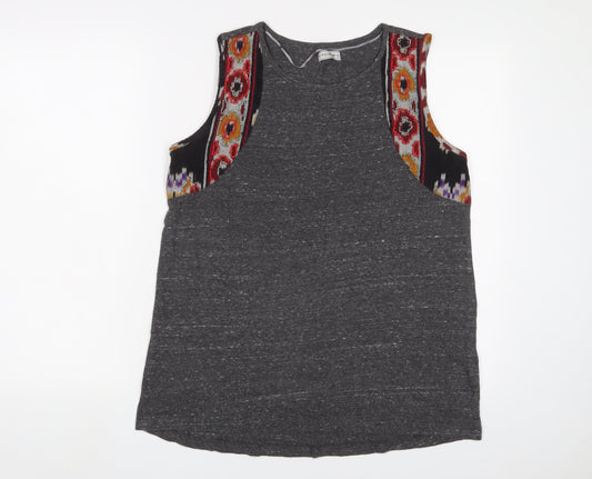 Womens UK Size L Pull&Bear Grey Basic Tank
