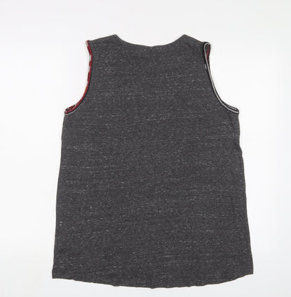 Womens UK Size L Pull&Bear Grey Basic Tank