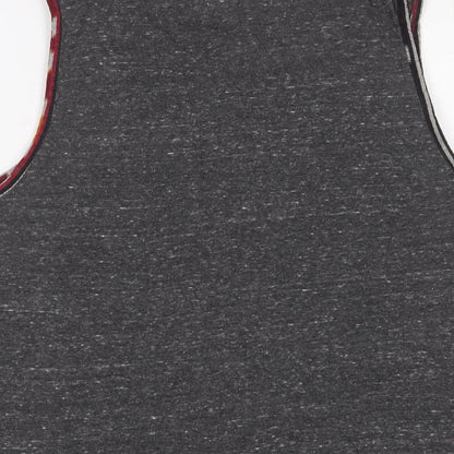 Womens UK Size L Pull&Bear Grey Basic Tank