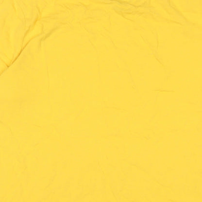 The Lion King Womens Yellow Cotton Basic T-Shirt Size S Crew Neck