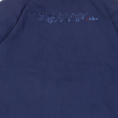 Chilliaz Mens Blue Cotton T-Shirt Size L Crew Neck - Logo
