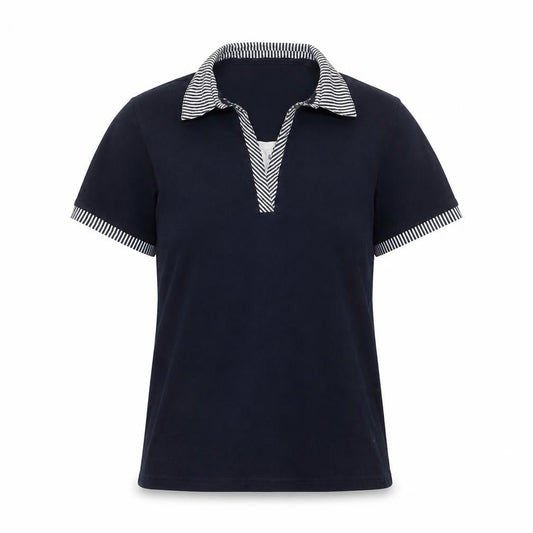 Womens UK Size S EWM Blue Basic Polo