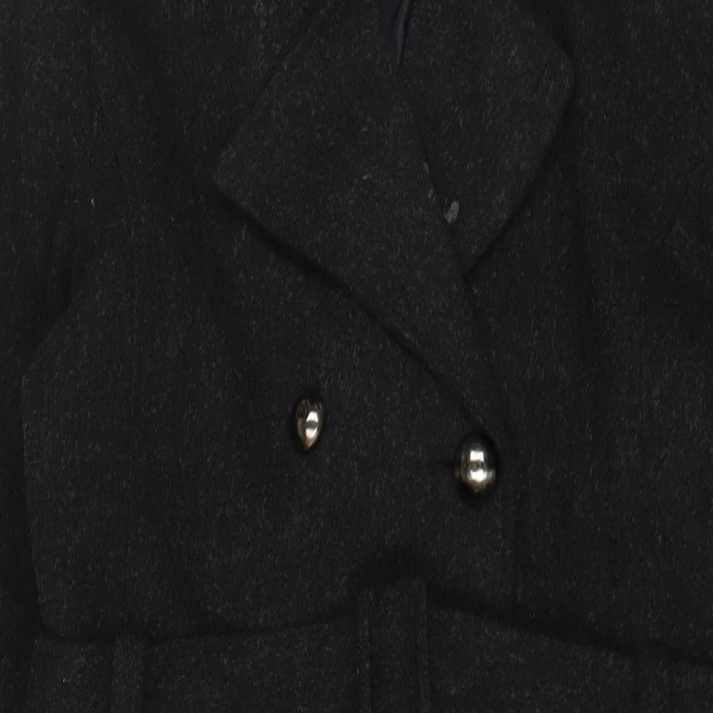 New York & Company Womens Grey Overcoat Coat Size 4 Button - Belted