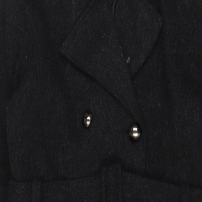 New York & Company Womens Grey Overcoat Coat Size 4 Button - Belted