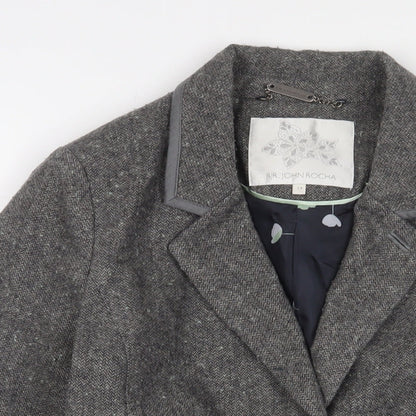 RJR.John Rocha Womens Grey Jacket Blazer Size 14 Button