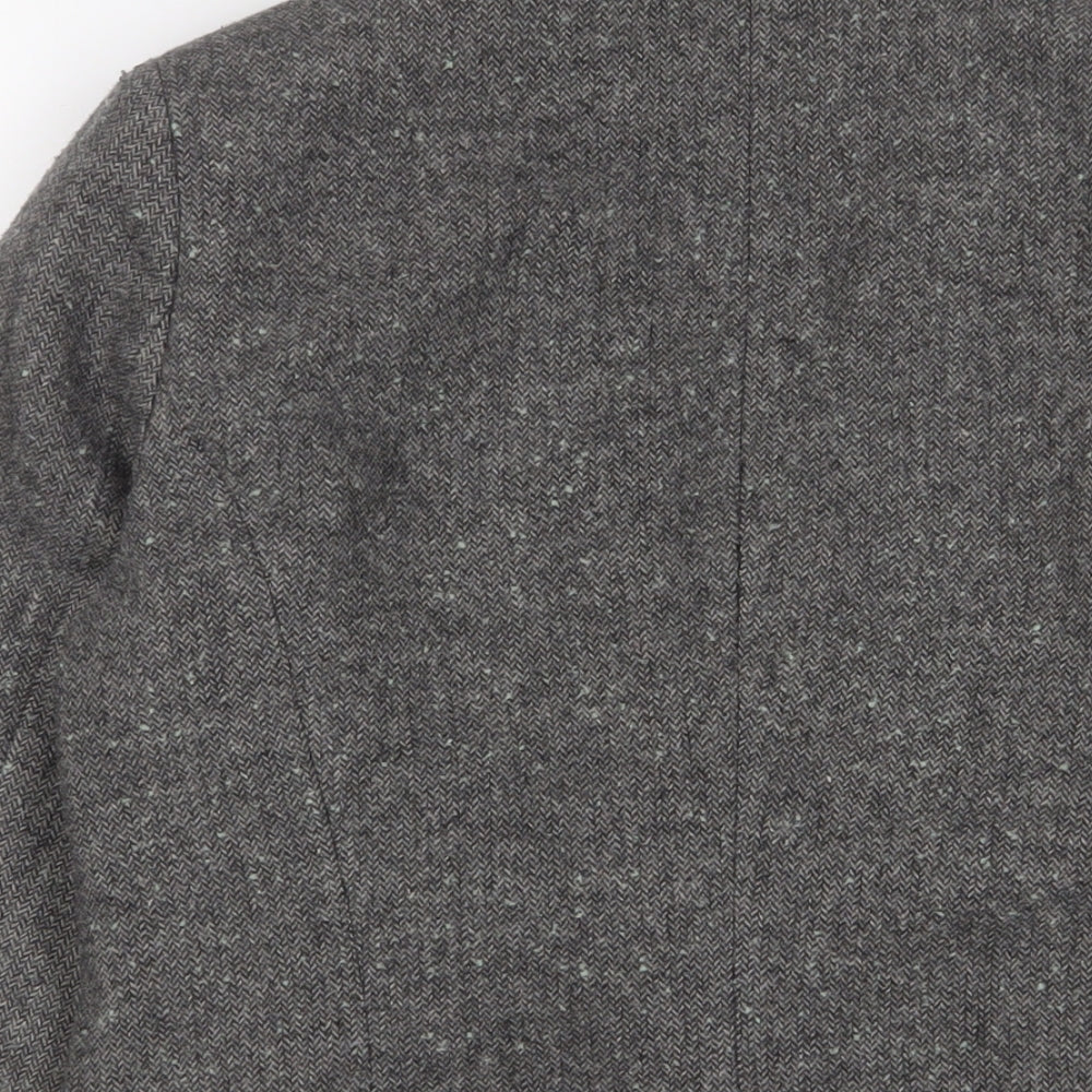 RJR.John Rocha Womens Grey Jacket Blazer Size 14 Button