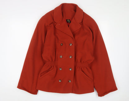 By Boules Womens Orange Jacket Size 10 Button