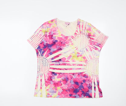 Womens UK Size M Sarah Hamilton Pink Basic T-Shirt
