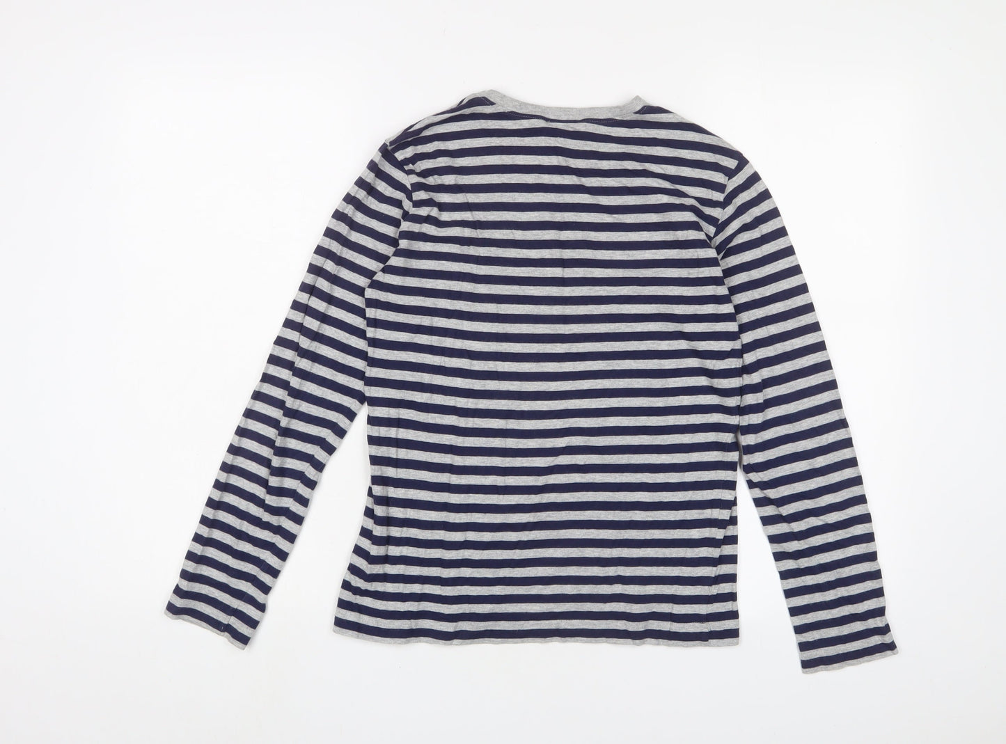 United Colors of Benetton Boys Gold Striped Cotton Basic Casual Size 11-12 Years Crew Neck Pullover - Logo, Embroidered