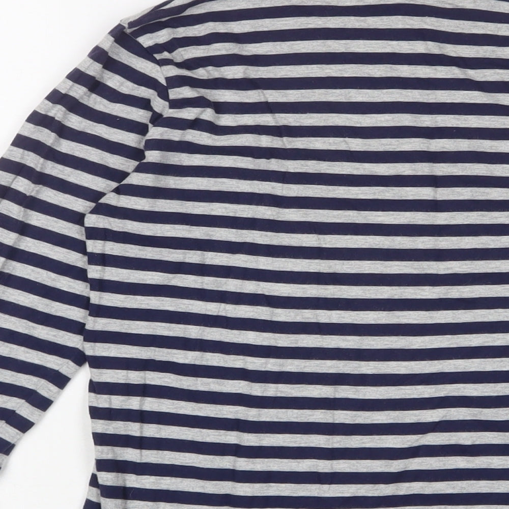 United Colors of Benetton Boys Gold Striped Cotton Basic Casual Size 11-12 Years Crew Neck Pullover - Logo, Embroidered