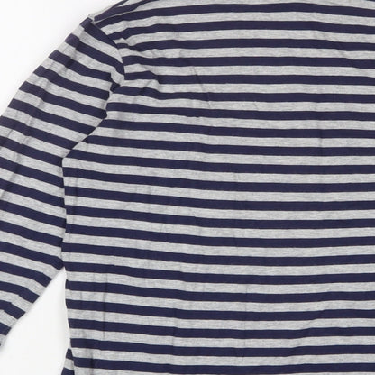 United Colors of Benetton Boys Gold Striped Cotton Basic Casual Size 11-12 Years Crew Neck Pullover - Logo, Embroidered