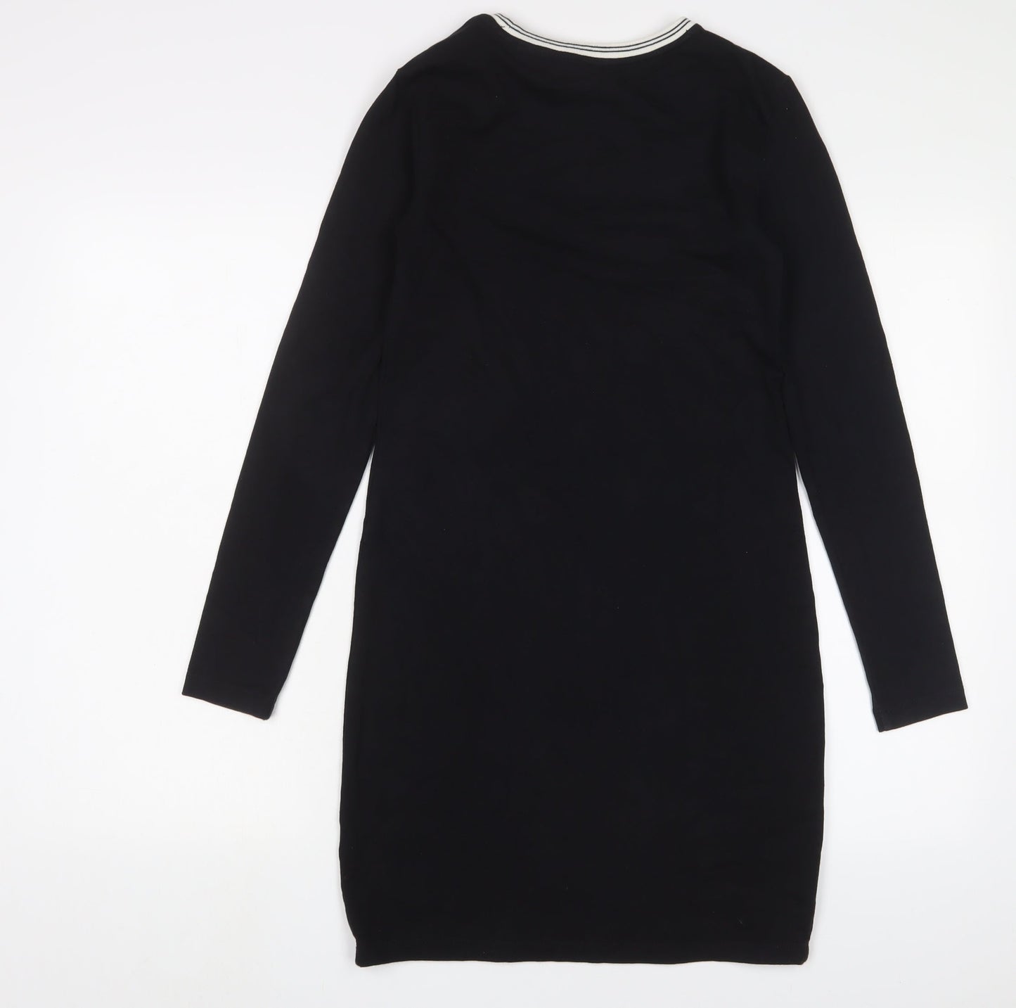 Jack Wills Womens Black Cotton A-Line Size 8 Crew Neck Pullover - Logo, Embroidered