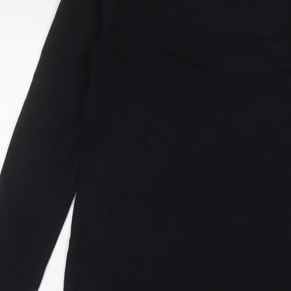 Jack Wills Womens Black Cotton A-Line Size 8 Crew Neck Pullover - Logo, Embroidered