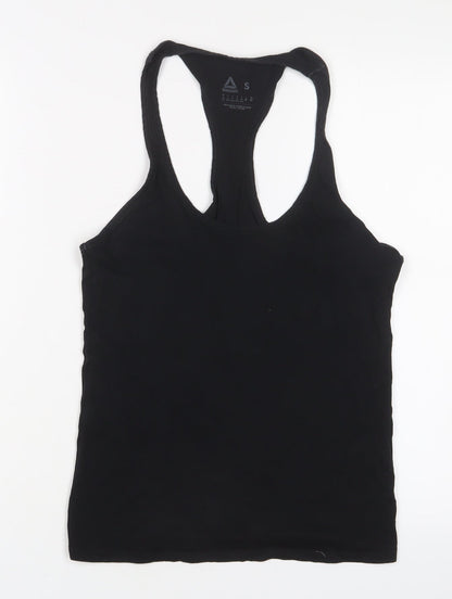 Reebok Womens Black Cotton Basic Tank Size S Scoop Neck Pullover