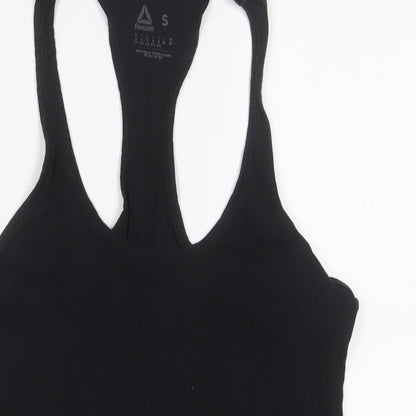 Reebok Womens Black Cotton Basic Tank Size S Scoop Neck Pullover