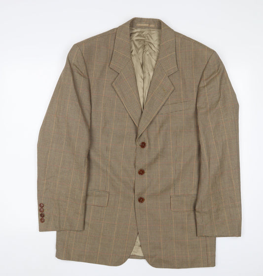 Mens UK Size 38 Blazer Regular Brown Suit Jacket