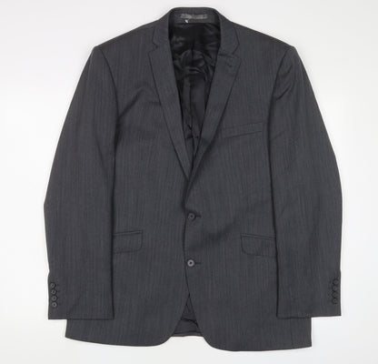 Mens UK Size 42 Racing Green Regular Grey Suit Jacket