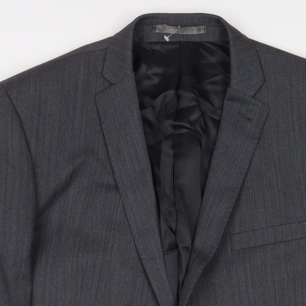 Mens UK Size 42 Racing Green Regular Grey Suit Jacket