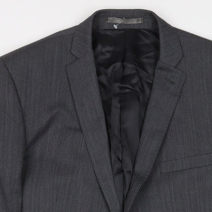 Mens UK Size 42 Racing Green Regular Grey Suit Jacket