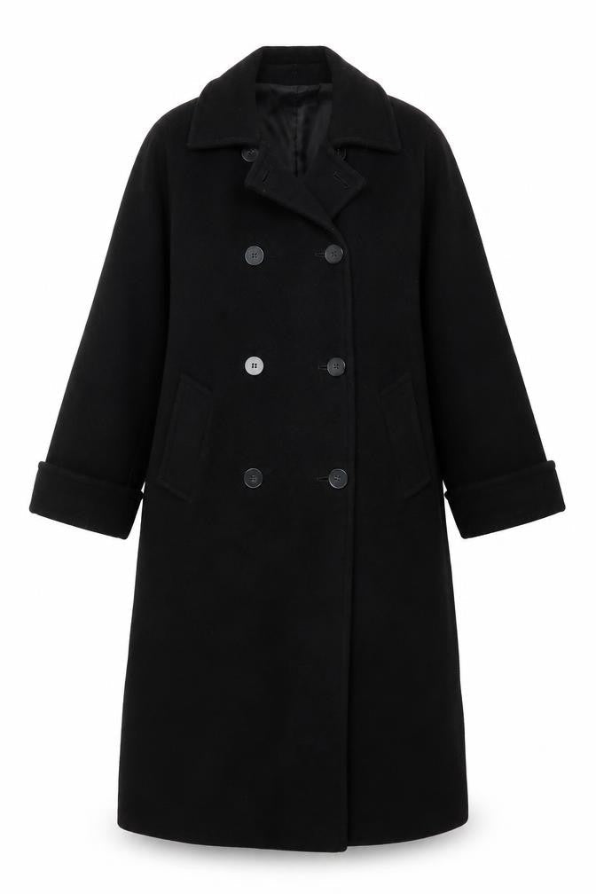 Womens UK Size 8 Debenhams Black Overcoat