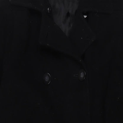 Womens UK Size 8 Debenhams Black Overcoat
