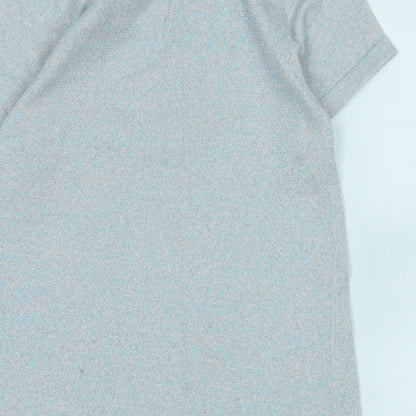 H&M Girls Blue Cotton A-Line Size 12-13 Years Scoop Neck - Glittery effect