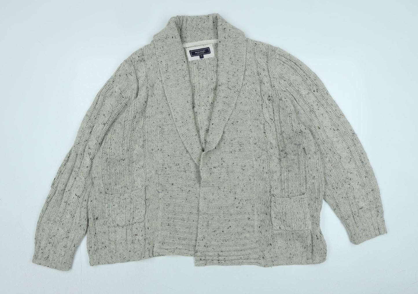 Womens UK Size 20 Maine Beige Cardigan Jumper