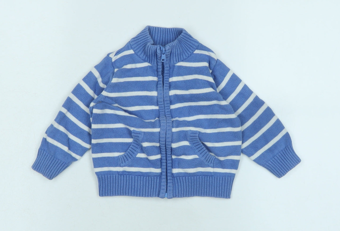 Mothercare Boys Blue Jacket Size 6-9 Months Zip