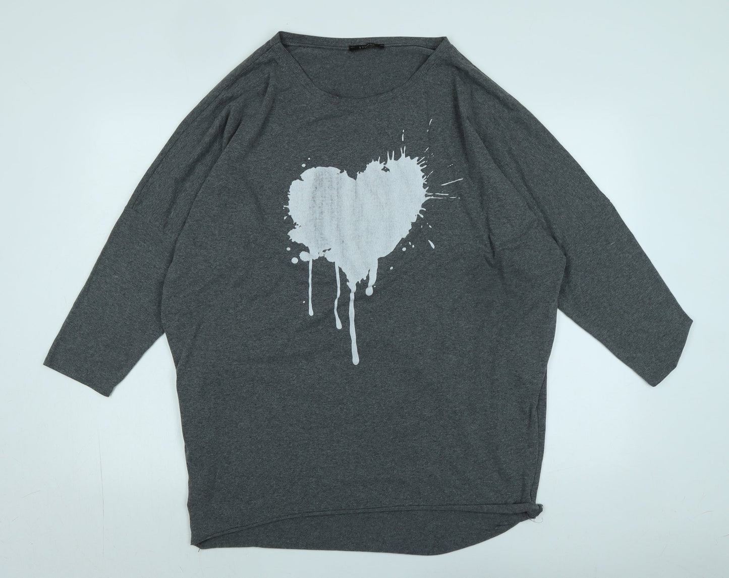 Womens UK Size L Studio Grey Jersey T-Shirt