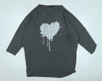 Womens UK Size L Studio Grey Jersey T-Shirt