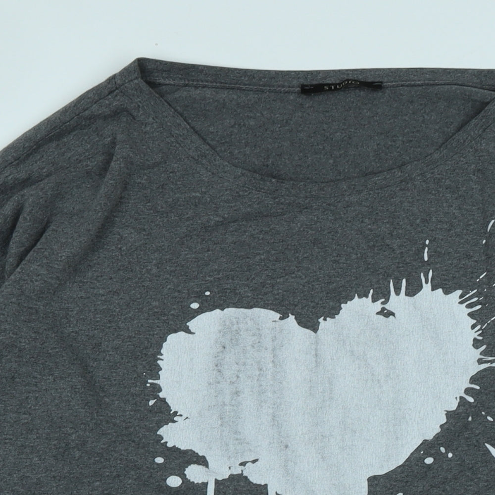 Womens UK Size L Studio Grey Jersey T-Shirt