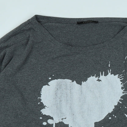 Womens UK Size L Studio Grey Jersey T-Shirt