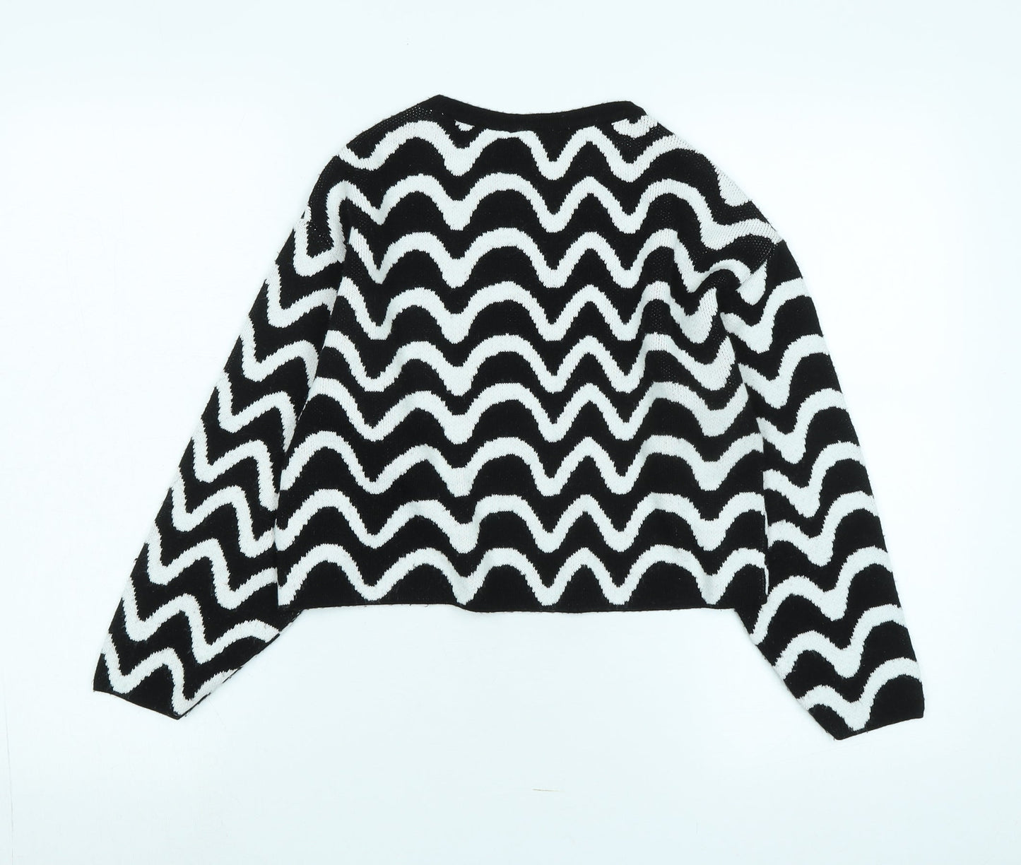 New Look Girls Black Crew Neck Acrylic Pullover Jumper Size 10-11 Years