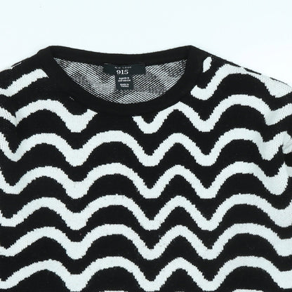 New Look Girls Black Crew Neck Acrylic Pullover Jumper Size 10-11 Years
