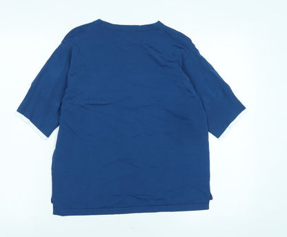 Autograph Womens Blue Crew Neck Viscose Pullover Jumper Size S
