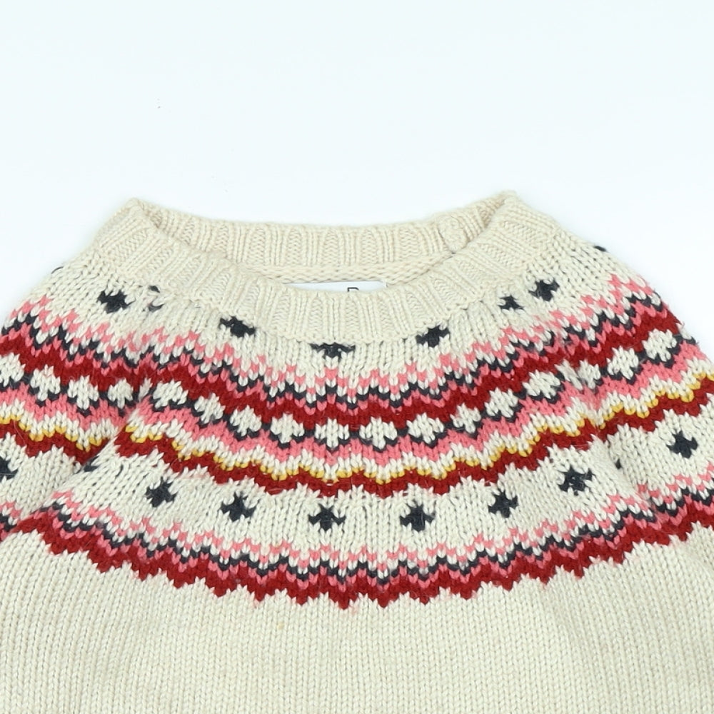 abcd'R Girls Multicoloured Crew Neck Fair Isle Polyamide Pullover Jumper Size 9-10 Years