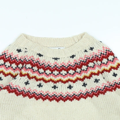 abcd'R Girls Multicoloured Crew Neck Fair Isle Polyamide Pullover Jumper Size 9-10 Years
