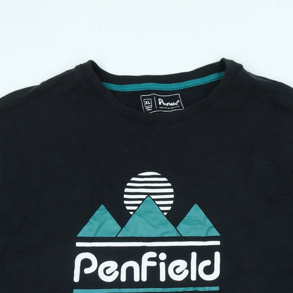Penfield Mens Black Cotton T-Shirt Size XL Crew Neck - Logo