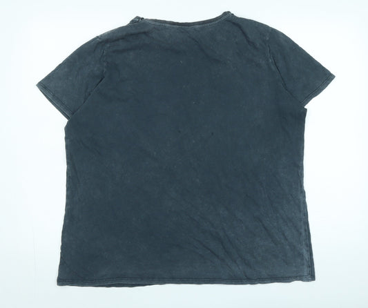 Womens UK Size 2XL Disney Grey Basic T-Shirt