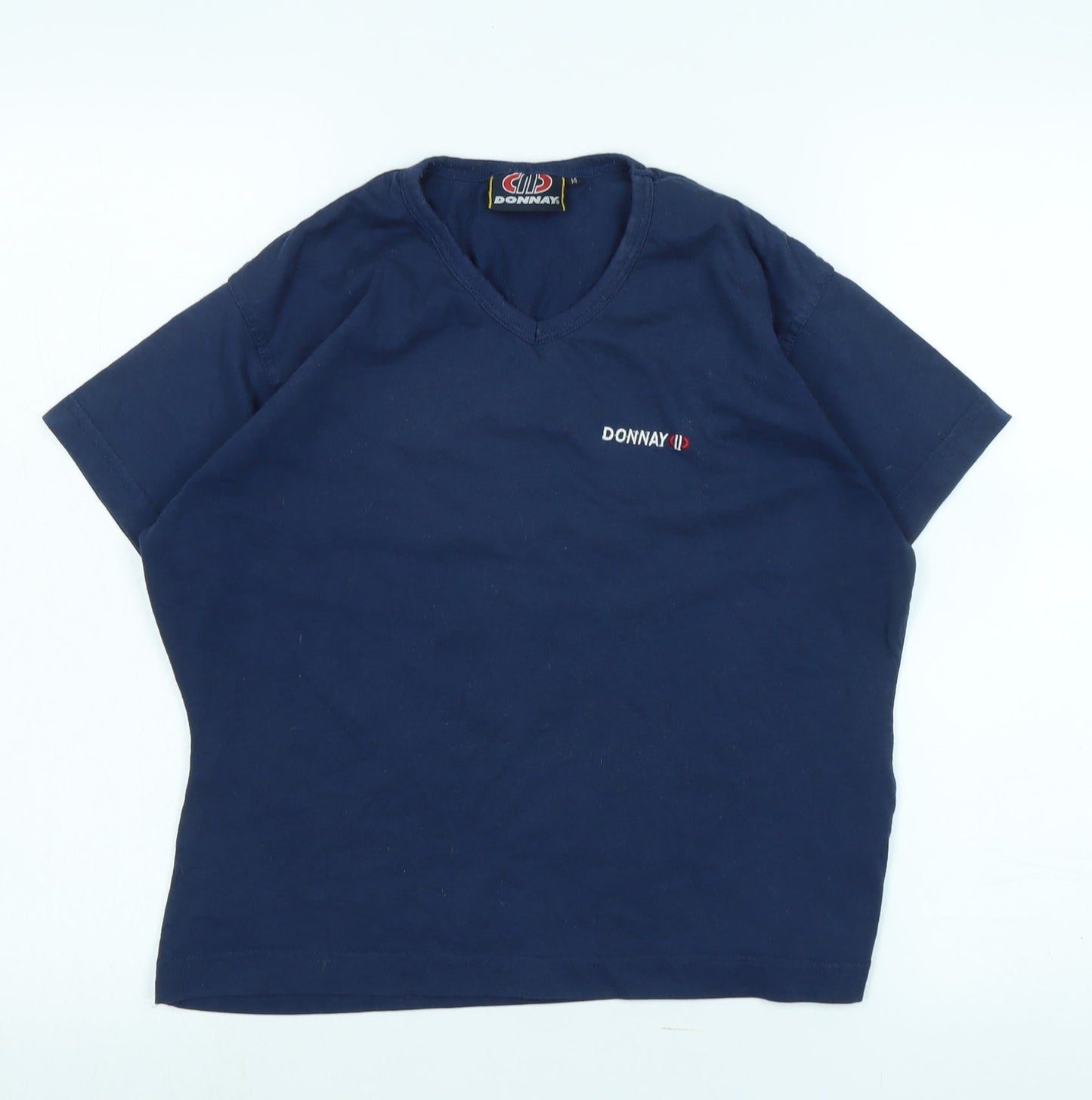 Womens UK Size 14 Donnay Blue Basic T-Shirt