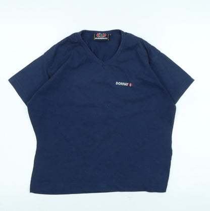 Womens UK Size 14 Donnay Blue Basic T-Shirt