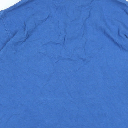 Cotton Traders Mens Blue Cotton Polo Size M Collared - Logo