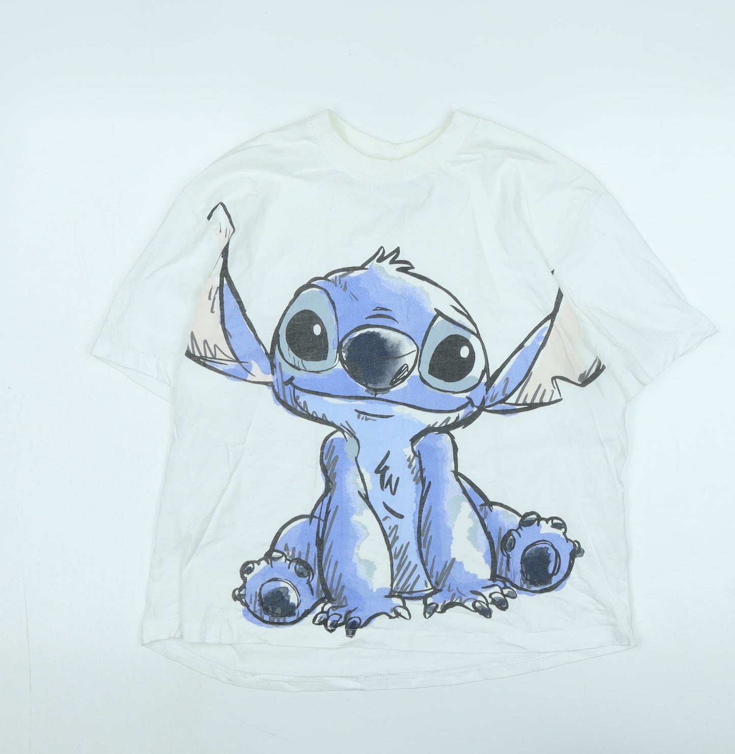 Womens UK Size S Disney White Basic T-Shirt