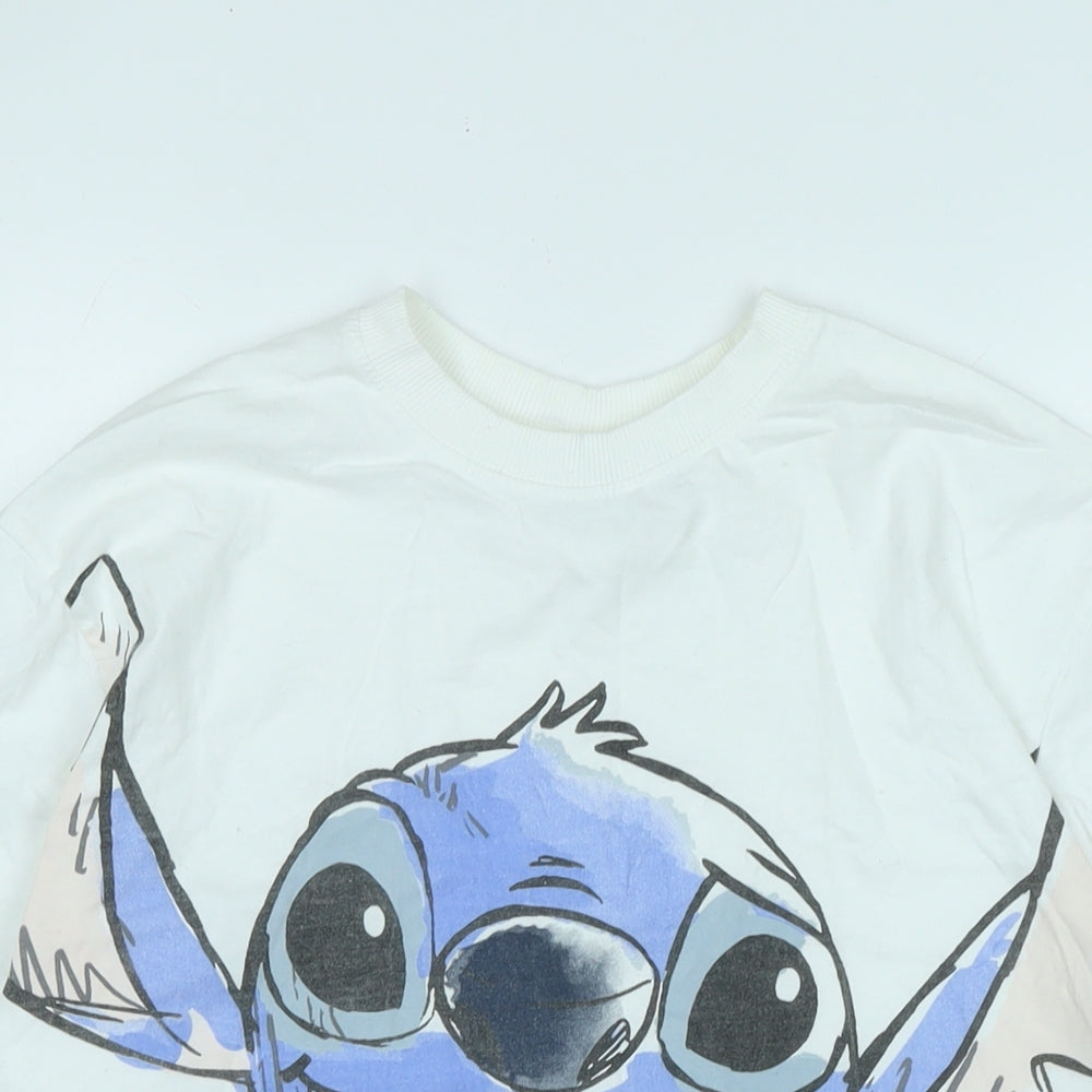 Womens UK Size S Disney White Basic T-Shirt