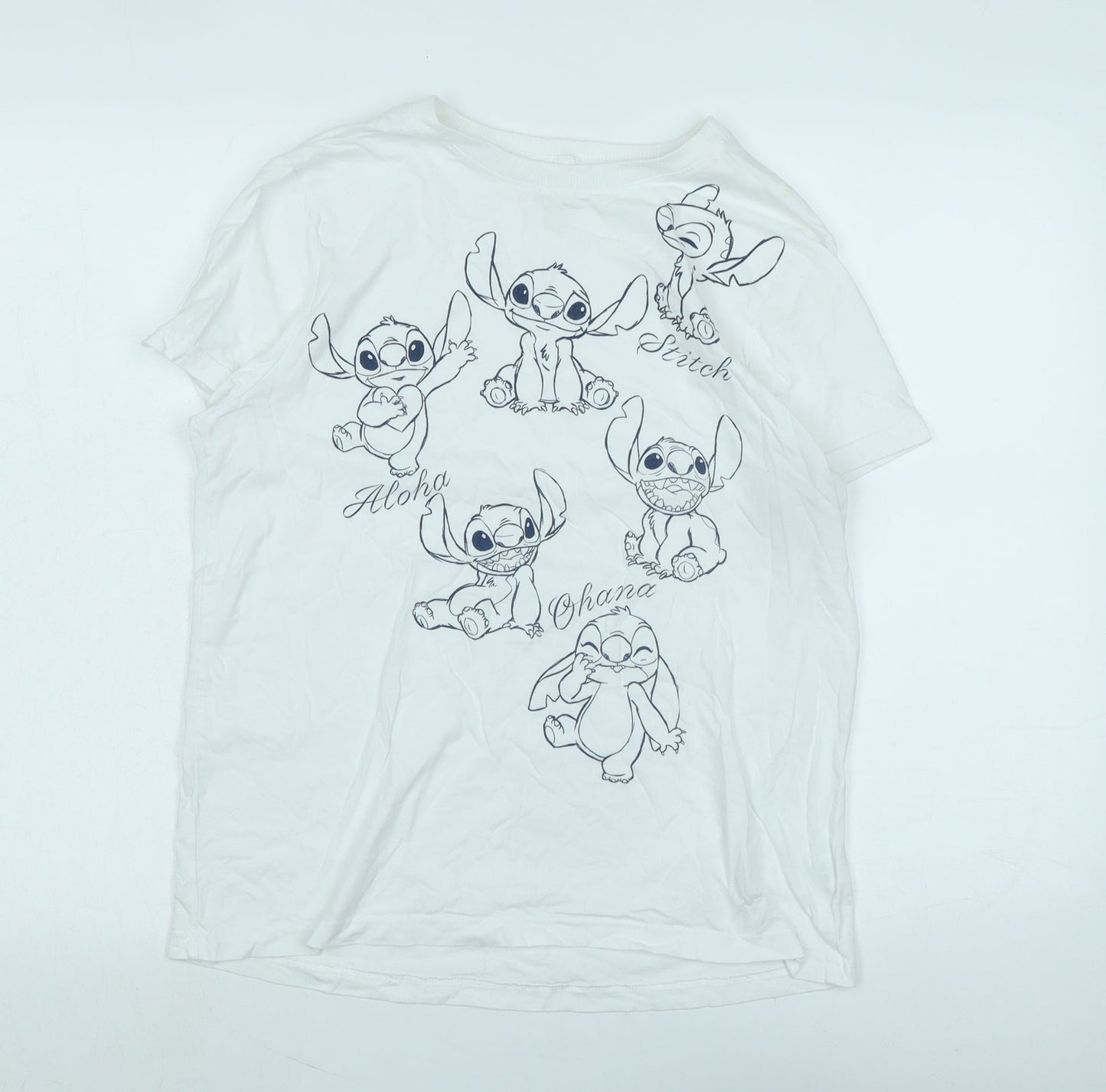 Womens UK Size S Disney White Basic T-Shirt