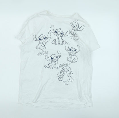 Womens UK Size S Disney White Basic T-Shirt