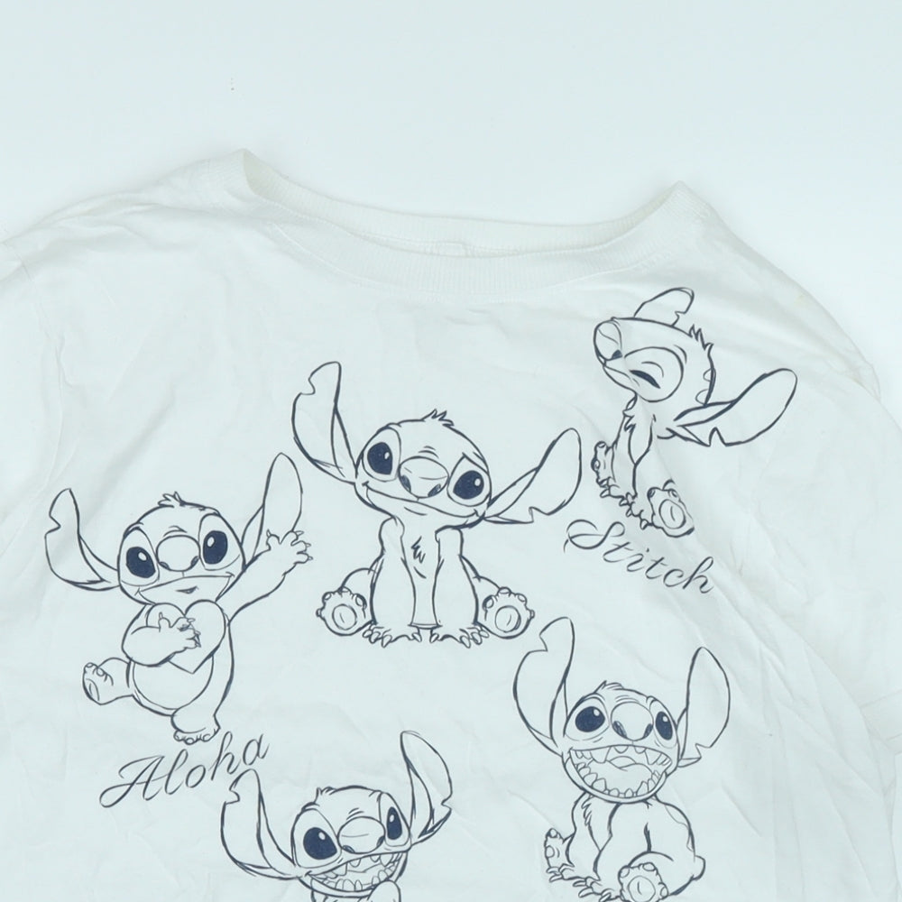 Womens UK Size S Disney White Basic T-Shirt