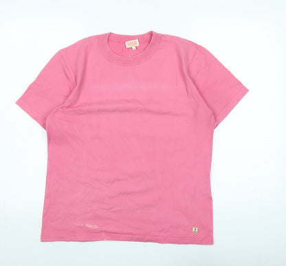 Amor Lux Womens Pink Cotton Basic T-Shirt Size M Crew Neck - Logo