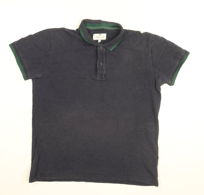 Larsson & Co Mens Blue Cotton Polo Size M Collared Button